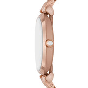 Emporio Armani AR11446  Silver Crystal Set Dial Rose Gold Stainless Steel Bracelet Women's Watch